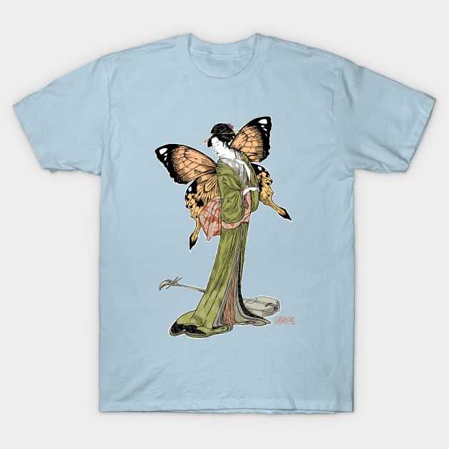 Butterfly Geisha T-Shirt by ZugArt01